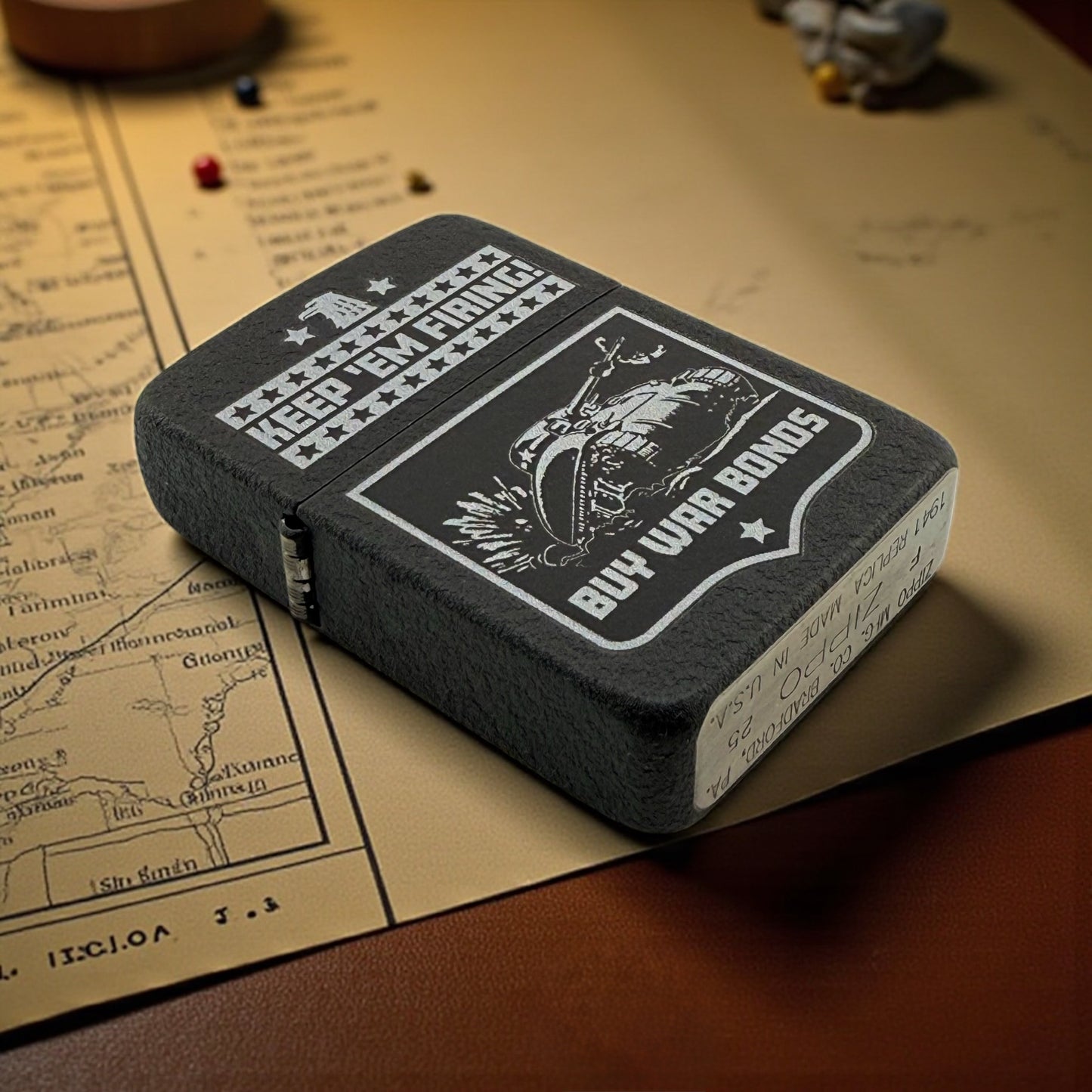 EXCLUSIVE - Riley's 66 Zippo Lighter - Keep 'Em Firing - Black Crackle®