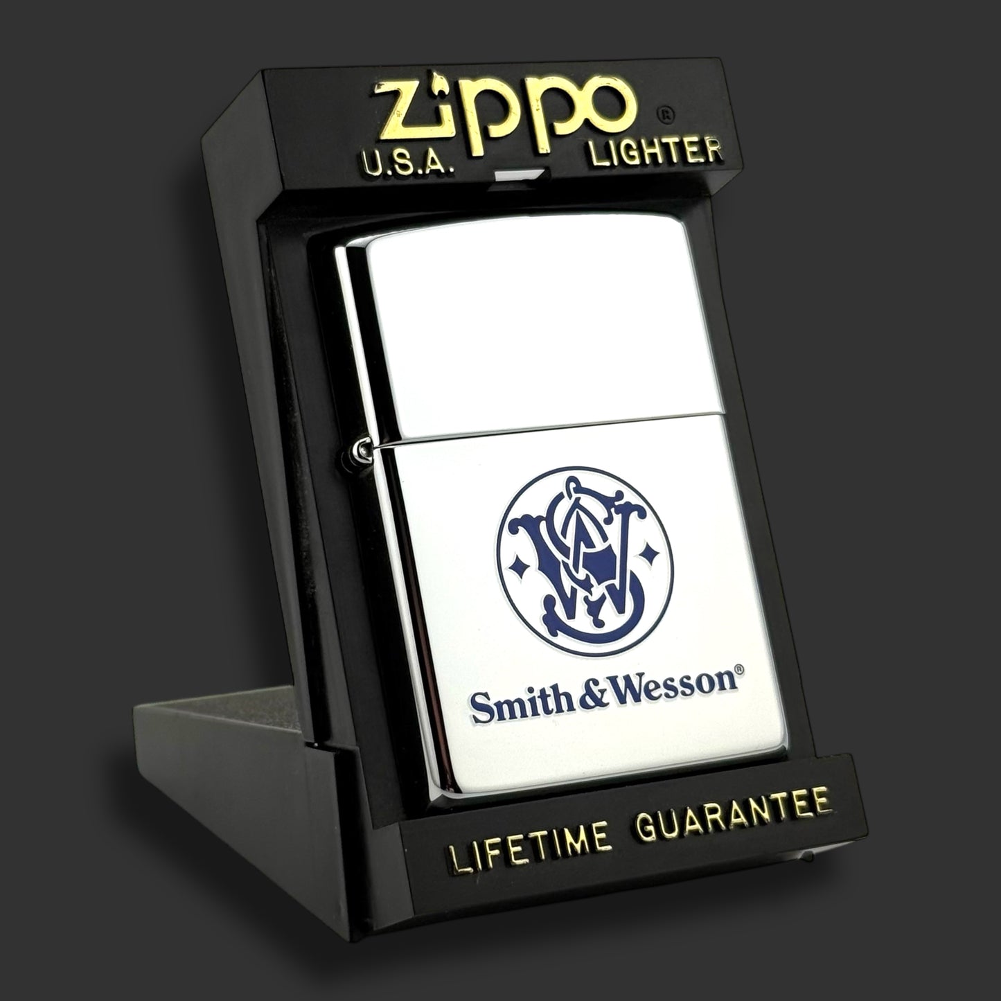 1999 Zippo Lighter - Smith & Wesson - High Polish Chrome