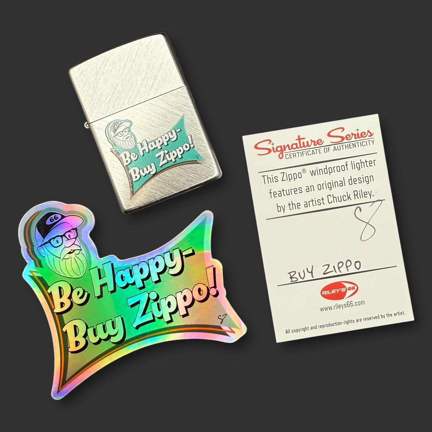 EXCLUSIVE - Riley's 66 Zippo Lighter - Buy Zippo! - Herringbone Sweep