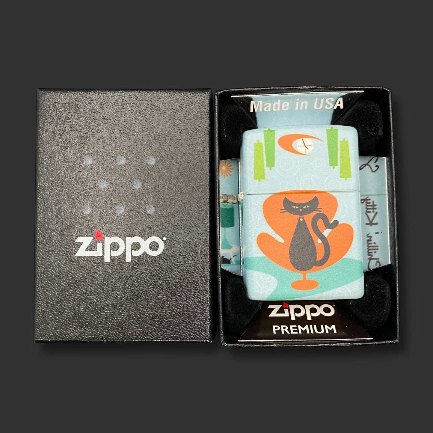 EXCLUSIVE - Riley's 66 Zippo Lighter - Chillin' Kitty - 540 Color