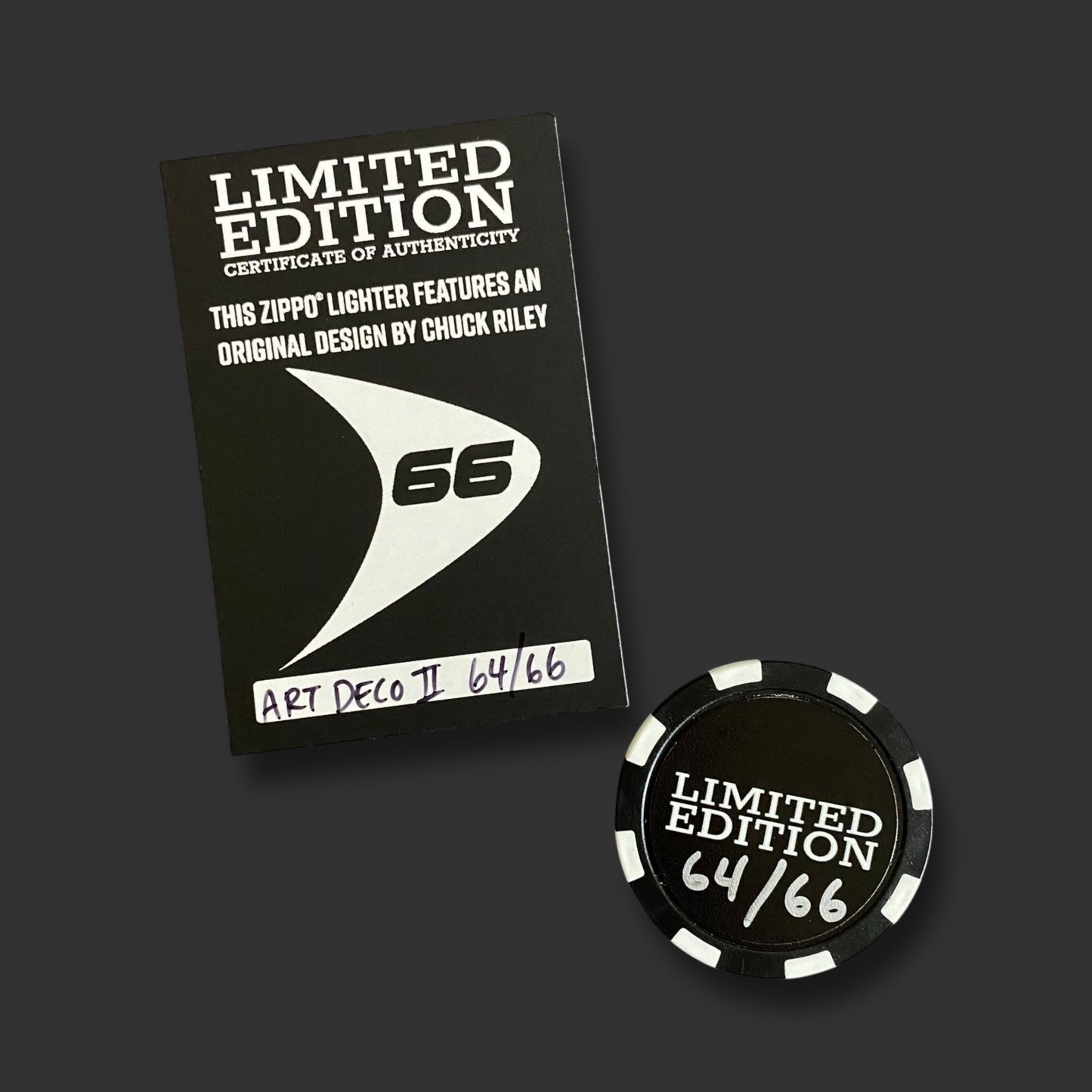 EXCLUSIVE - Limited Edition Riley's 66 Zippo Lighter - Art Deco II - Blemish