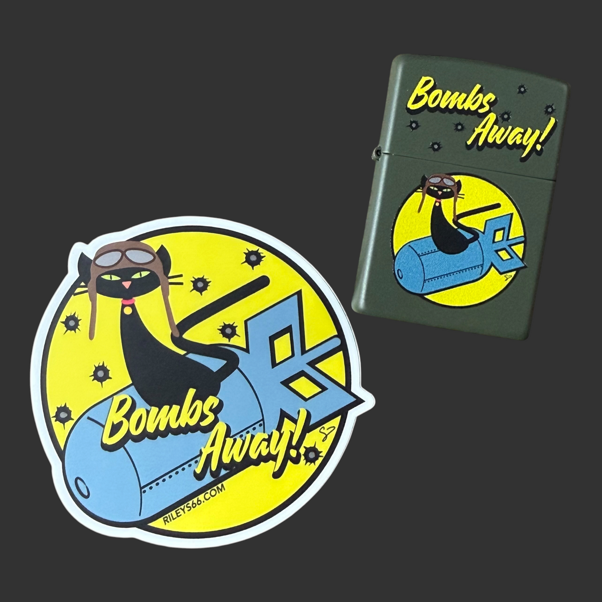 Bombs Away Zippo Lighter - Riley's 66 Original Artwork