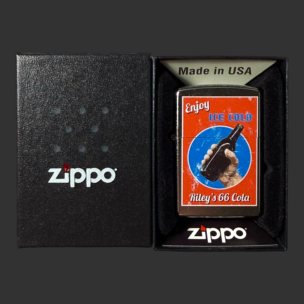 2020 Riley's 66 Cola Zippo Lighter - Original Riley's 66 Artwork
