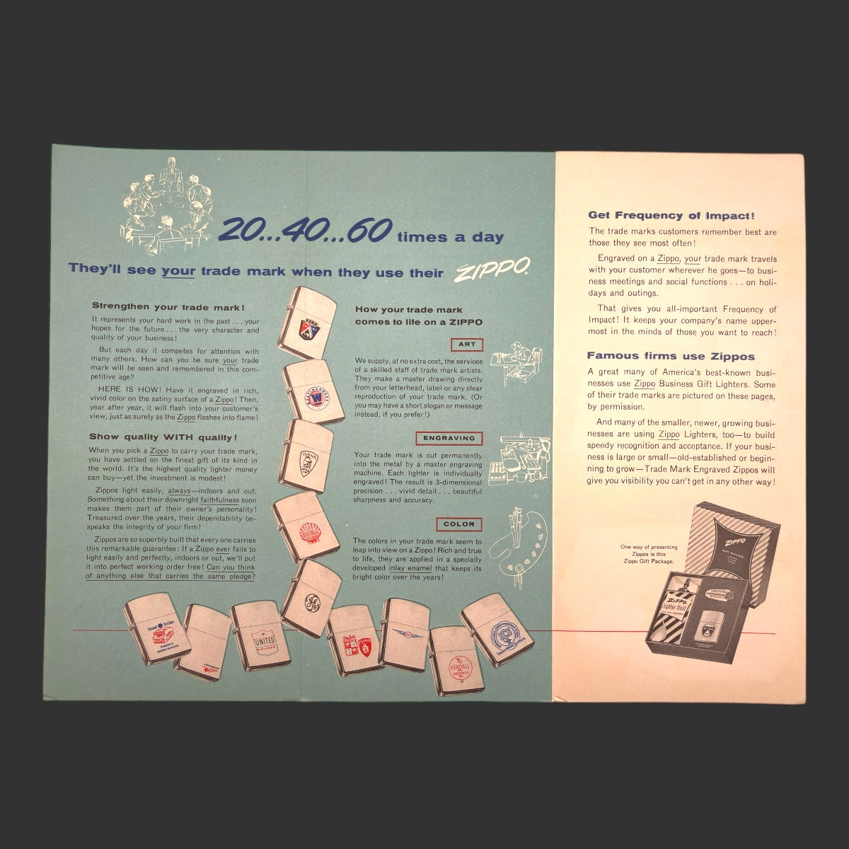 1953 Vintage Zippo Lighter Brochure