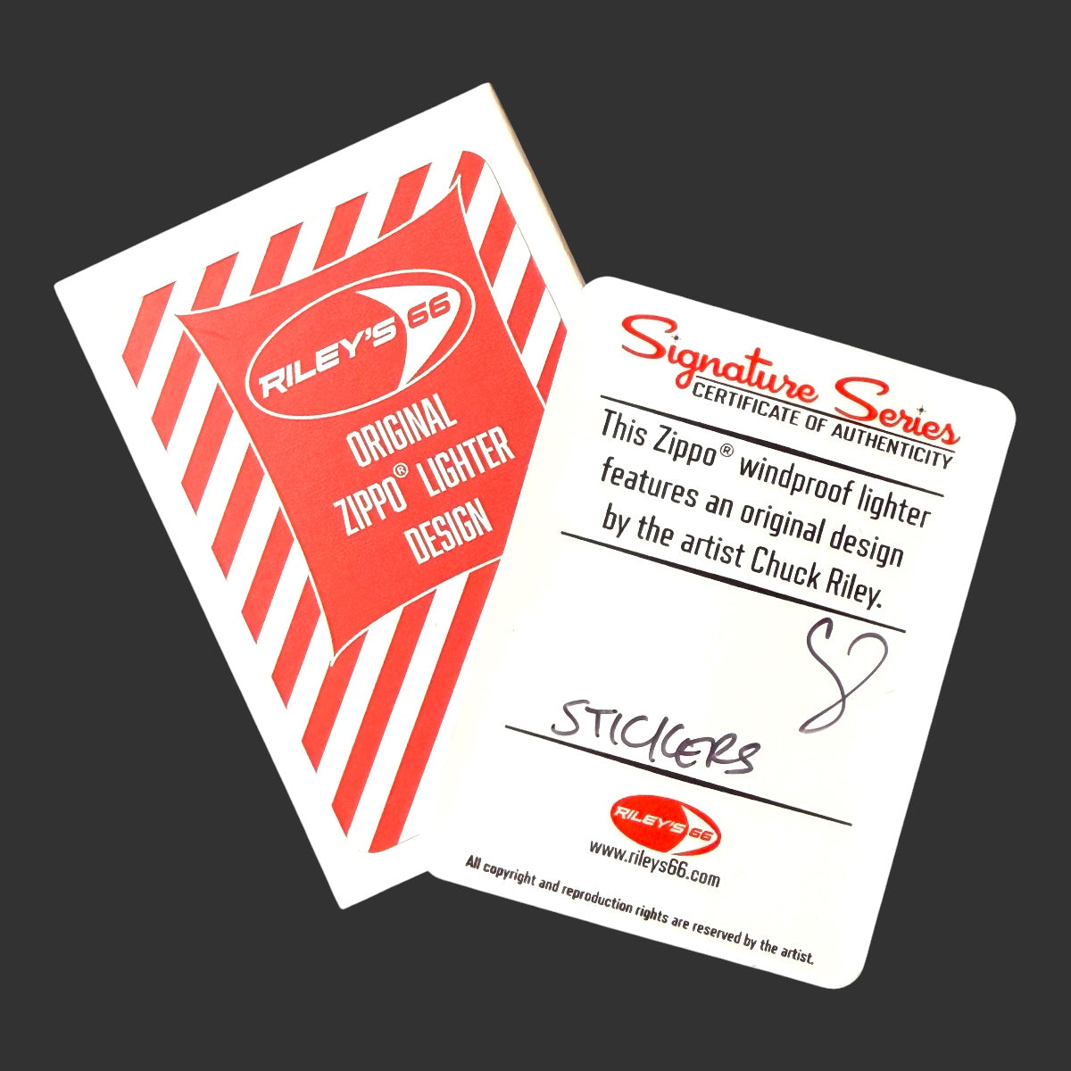 Original Riley's 66 Stickers Zippo Lighter
