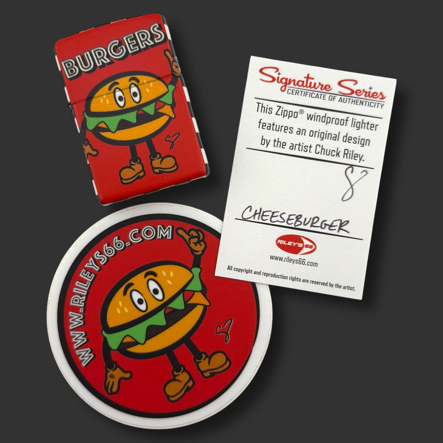 EXCLUSIVE - Riley's 66 Zippo Lighter - Cheeseburger - 540 Color