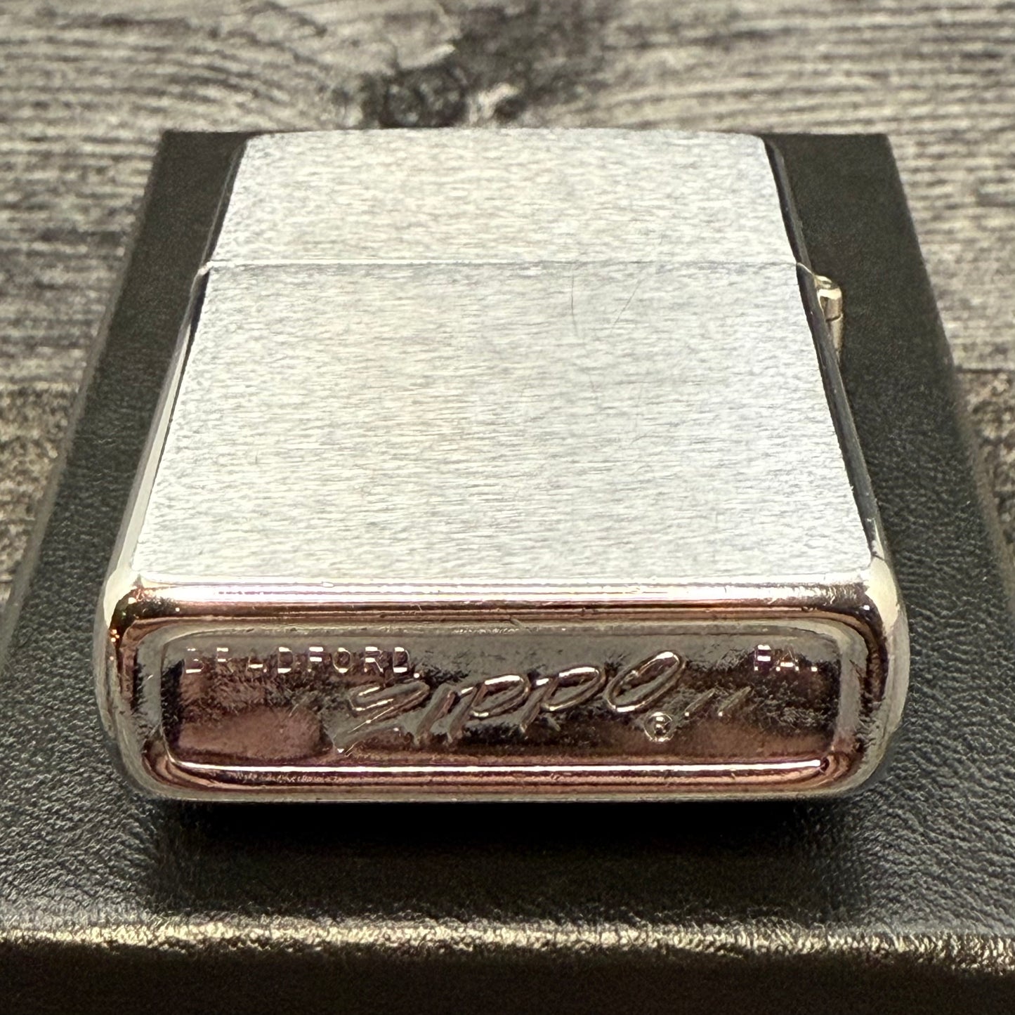 1979 Zippo Lighter - R.T. Jones Lumber - Brushed Chrome