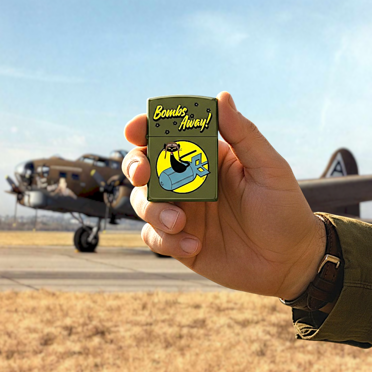 Bombs Away Zippo Lighter - Riley's 66 Original Artwork