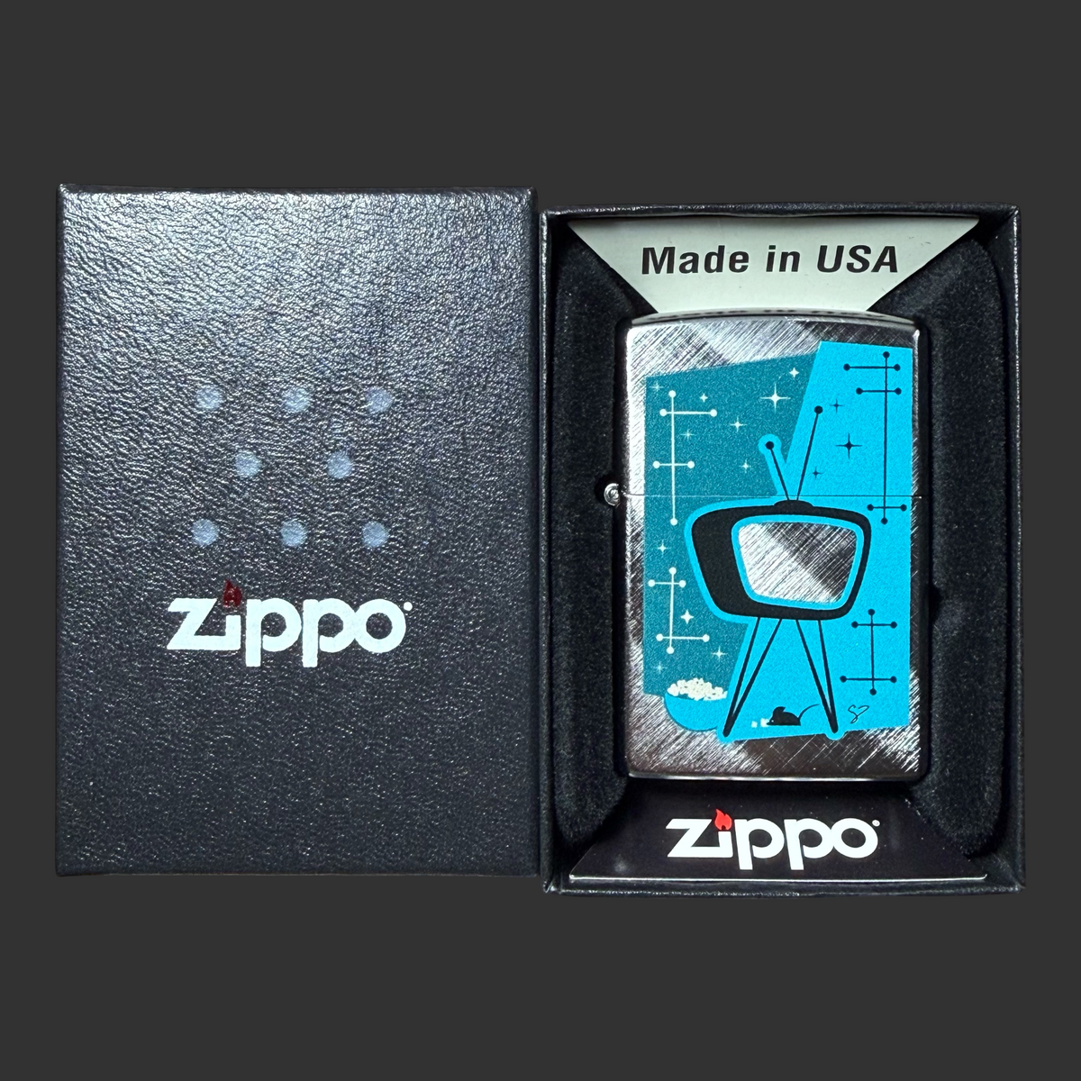 Static - Retro TV Zippo Lighter - Riley's 66 Original Artwork - Only ONE Available