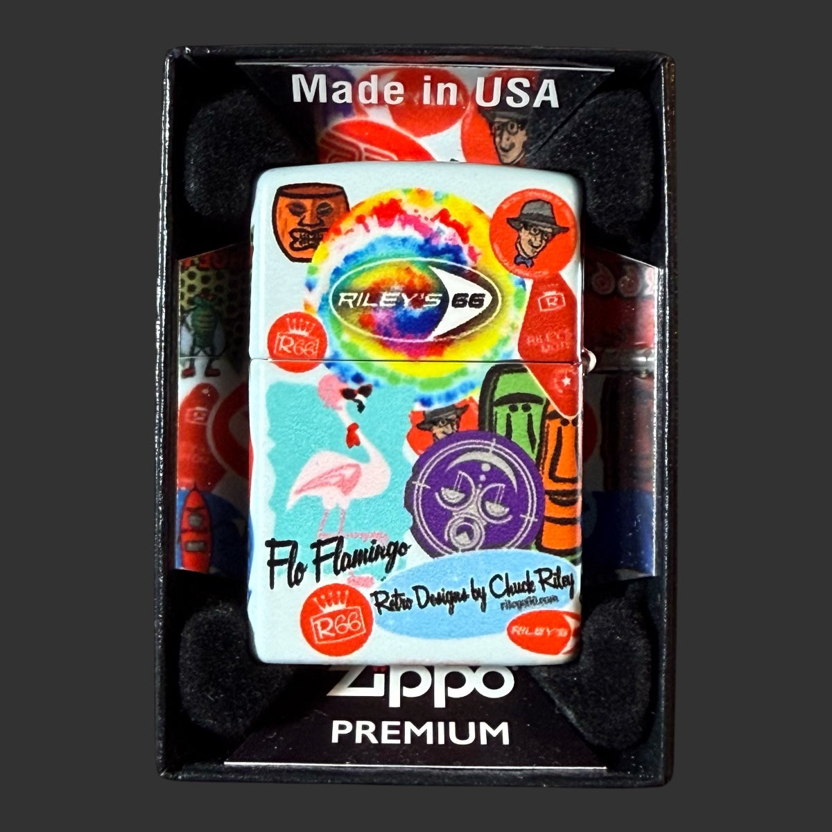 Original Riley's 66 Stickers Zippo Lighter