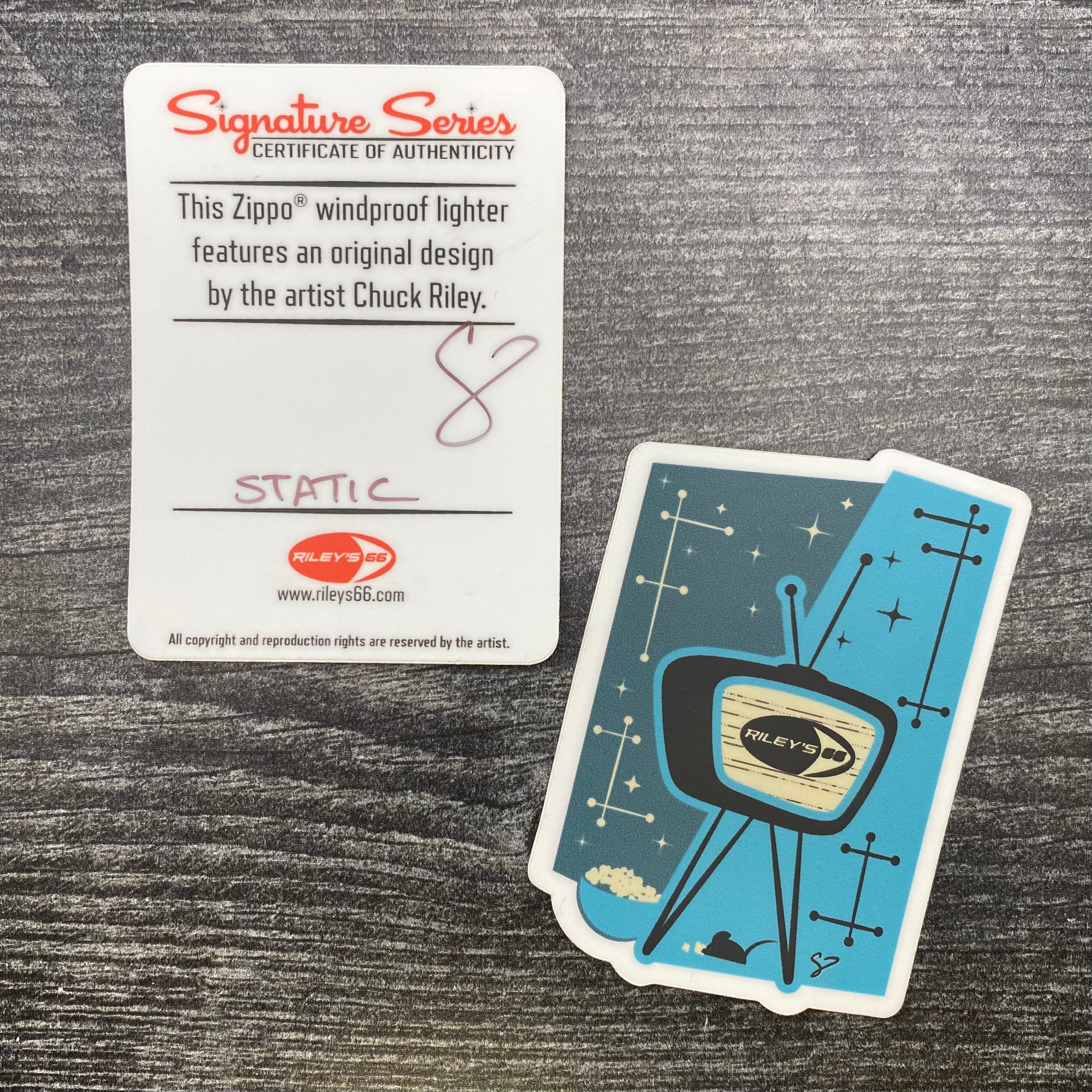 EXCLUSIVE  - Riley's 66 Zippo Lighter - Static - Diagonal Weave