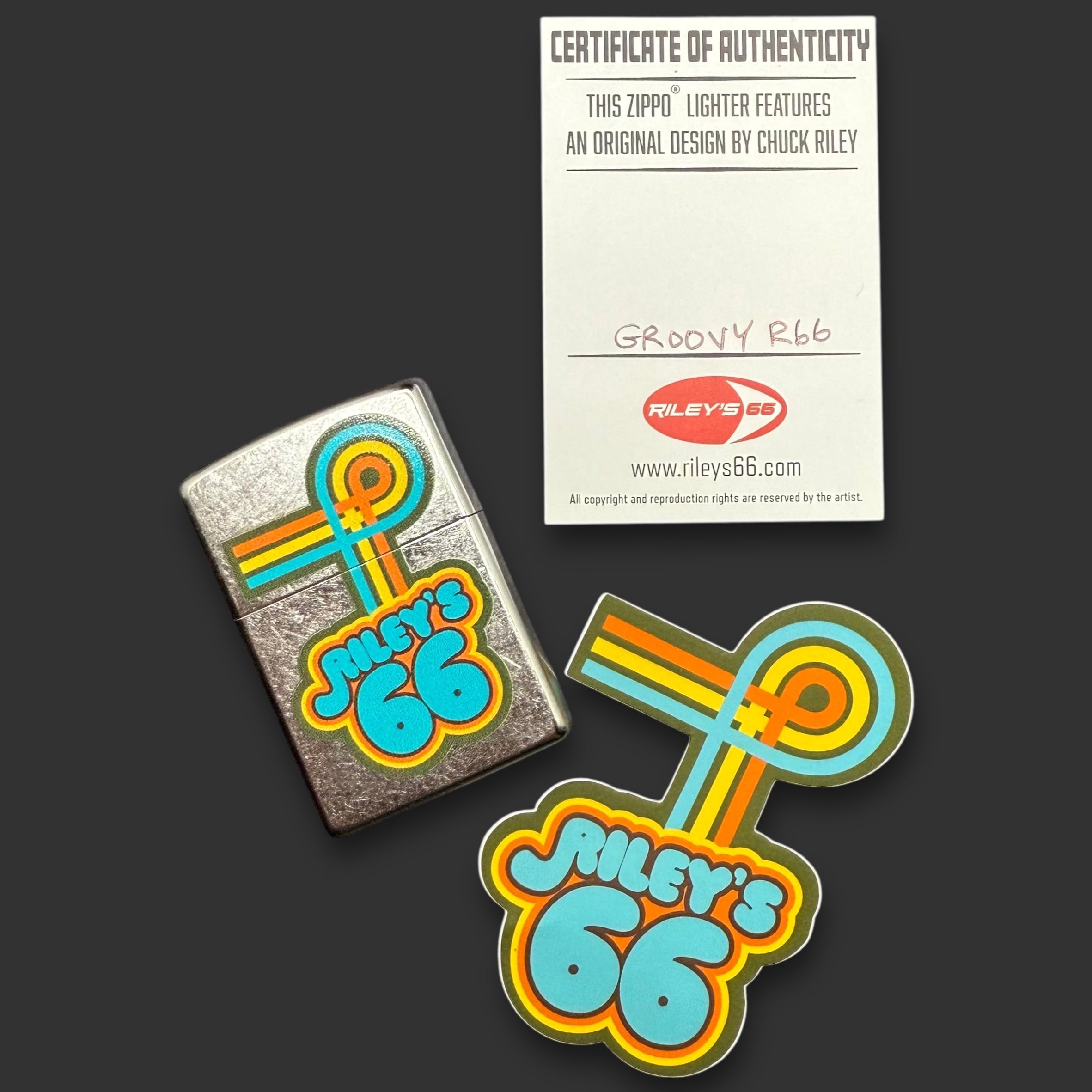 EXCLUSIVE - Riley's 66 Zippo Lighter - Groovy R66 - Street Chrome™️