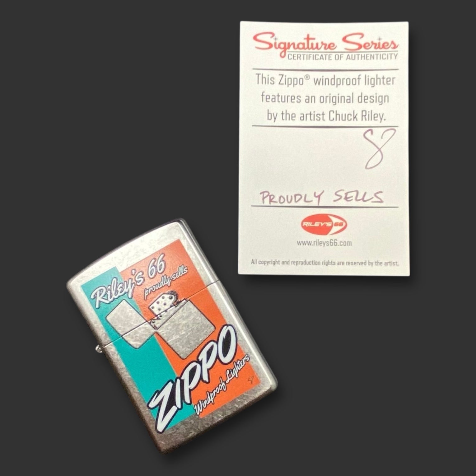 EXCLUSIVE - Riley's 66 Zippo Lighter - Proudly Sells - Street Chrome