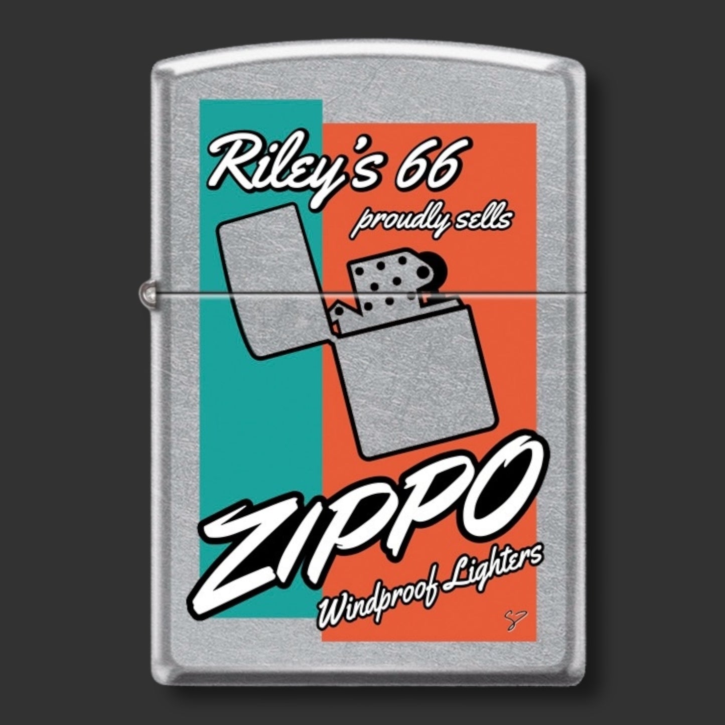 EXCLUSIVE - Riley's 66 Zippo Lighter - Proudly Sells - Street Chrome