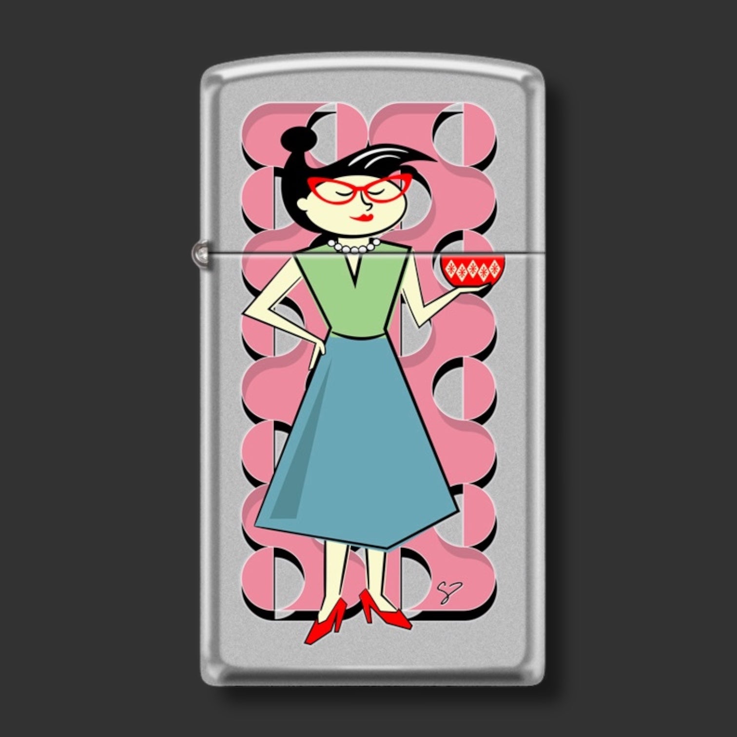 EXCLUSIVE - Riley's 66 Slim® Zippo Lighter - Mrs. 66 - Satin Chrome