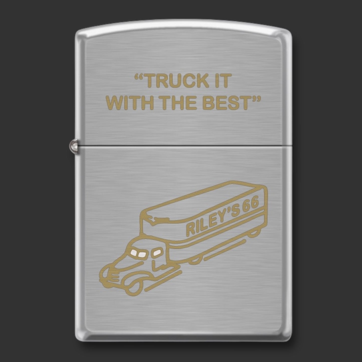 EXCLUSIVE - Riley's 66 Zippo Lighter - R66 Trucking - Brushed Chrome