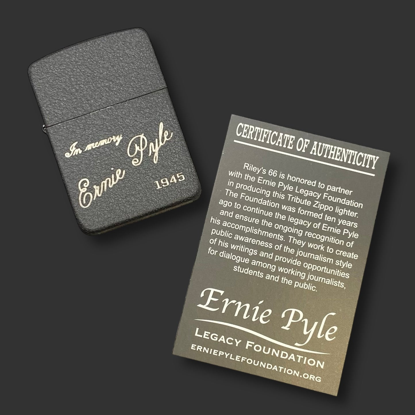 Zippo Lighter - Ernie Pyle Tribute - Black Crackle®