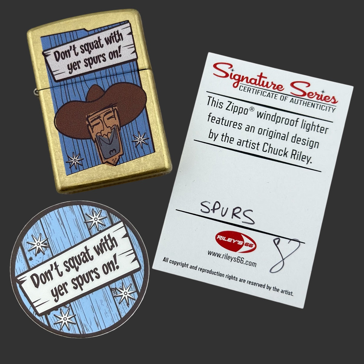 Original Riley's 66 Spurs Zippo Lighter