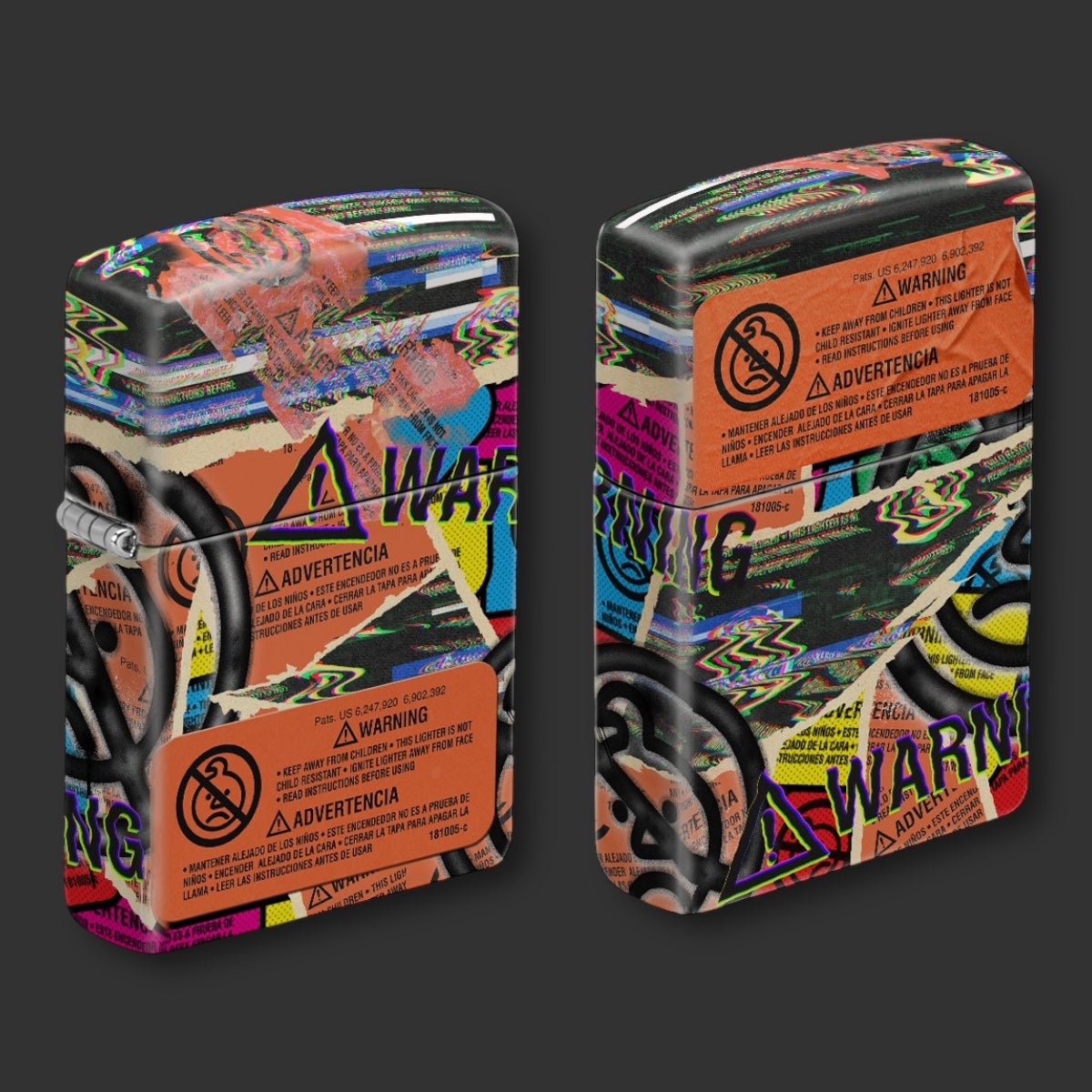 EXCLUSIVE - Zippo Lighter - Warning Label - 540 Color