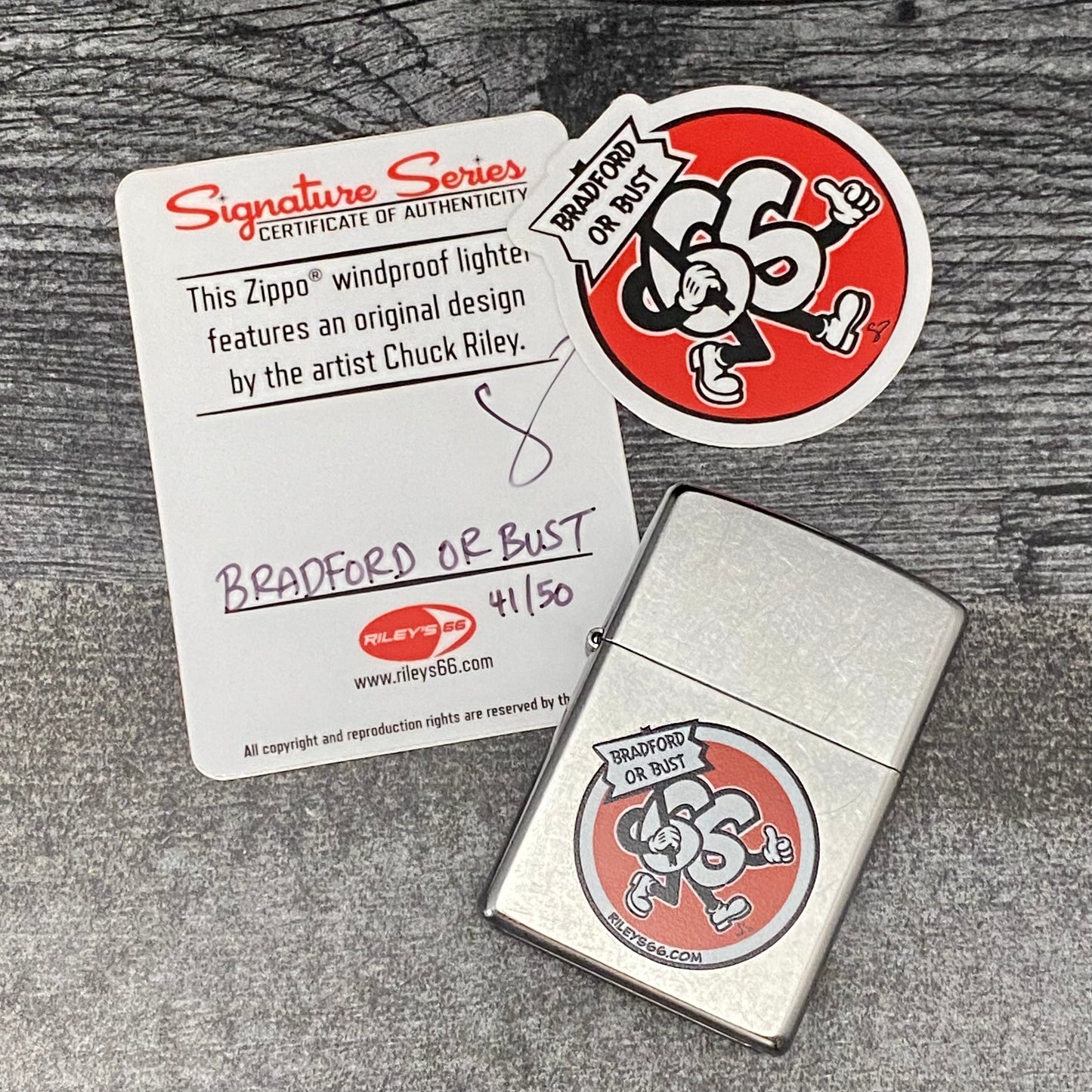 EXCLUSIVE - Riley's 66 Zippo Lighter - Bradford or Bust - Street Chrome™️