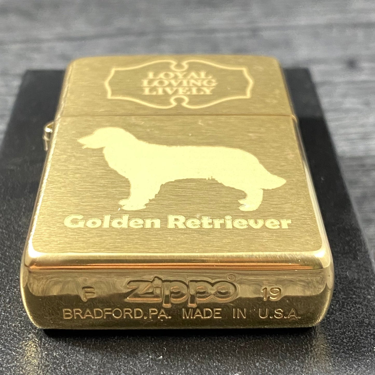 JV EXCLUSIVE GOLDEN RETRIEVER ZIPPO LIGHTER - BRUSHED BRASS - Riley's 66 LLC