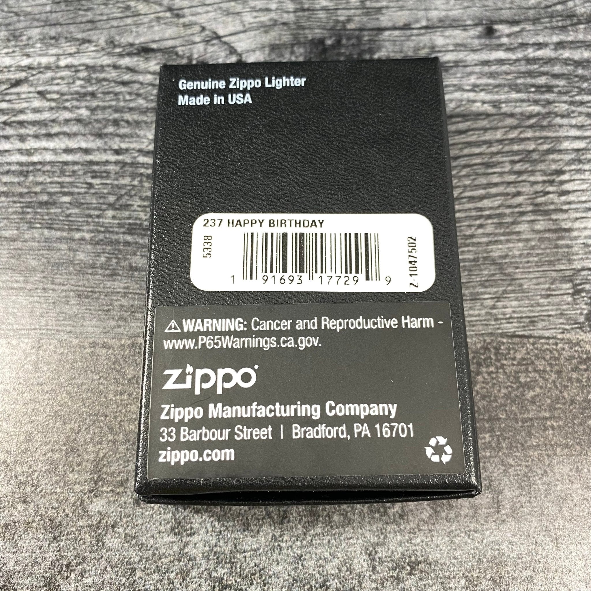 JV EXCLUSIVE HAPPY BIRTHDAY ZIPPO LIGHTER - PURPLE MATTE - Riley's 66 LLC