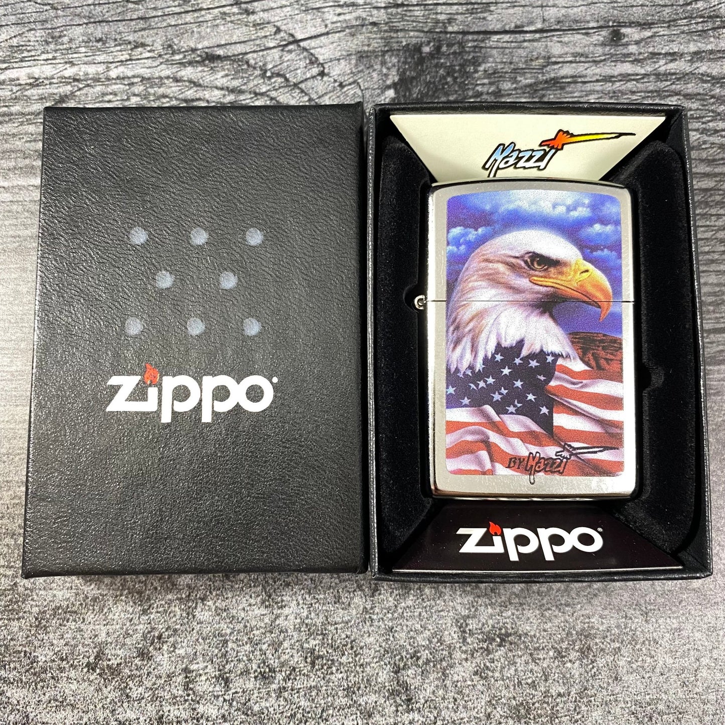 ZIPPO LIGHTER - MAZZI® Eagle - STREET CHROME™️ - Riley's 66 LLC