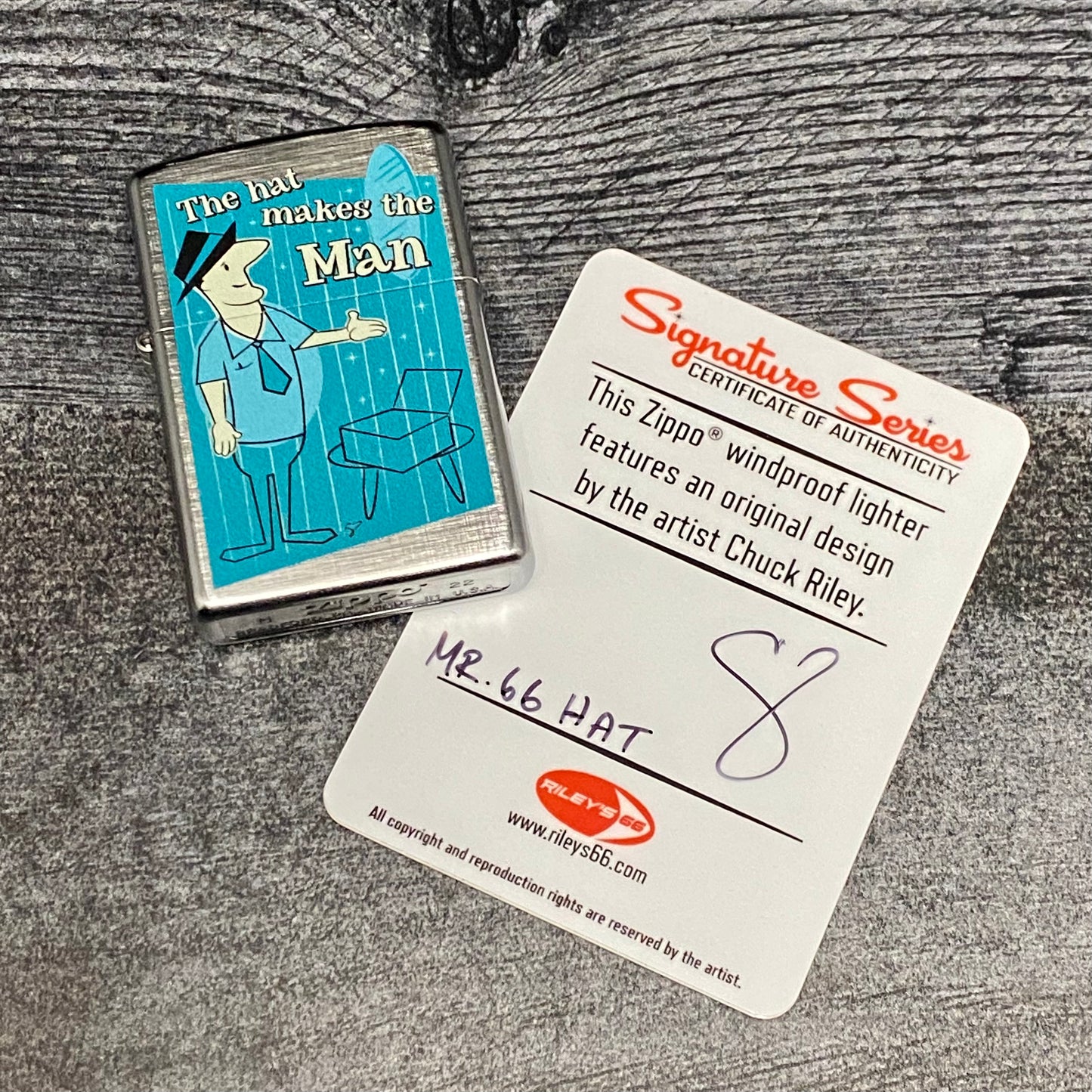 EXCLUSIVE - Riley's 66 Zippo Lighter - Mr. 66 Hat - Linen Weave