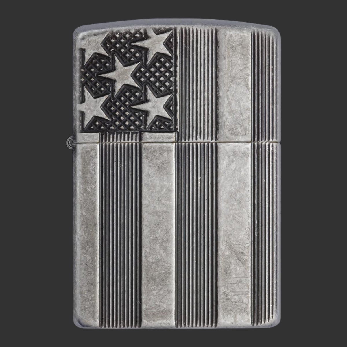 Zippo Lighter Armor® Antique Silver Flag Design
