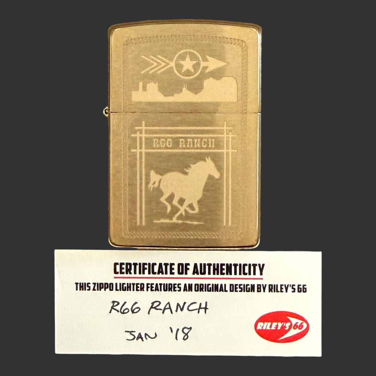 Original Riley's 66 R66 Ranch Zippo Lighter