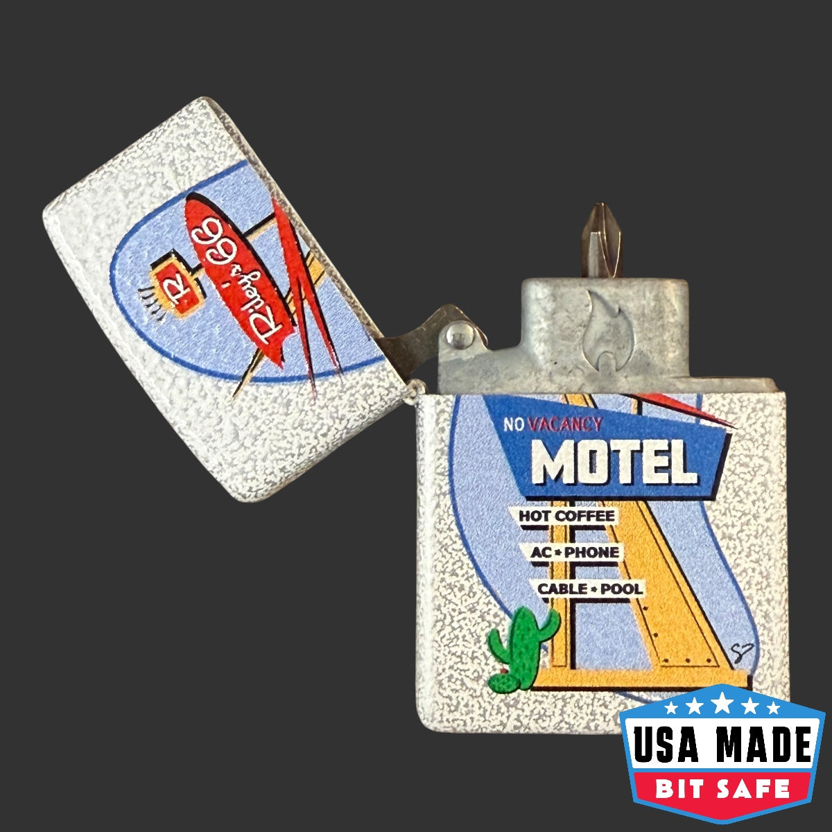 Original Riley's 66 Retro Motel Bit Safe Screwdriver 1 of 10