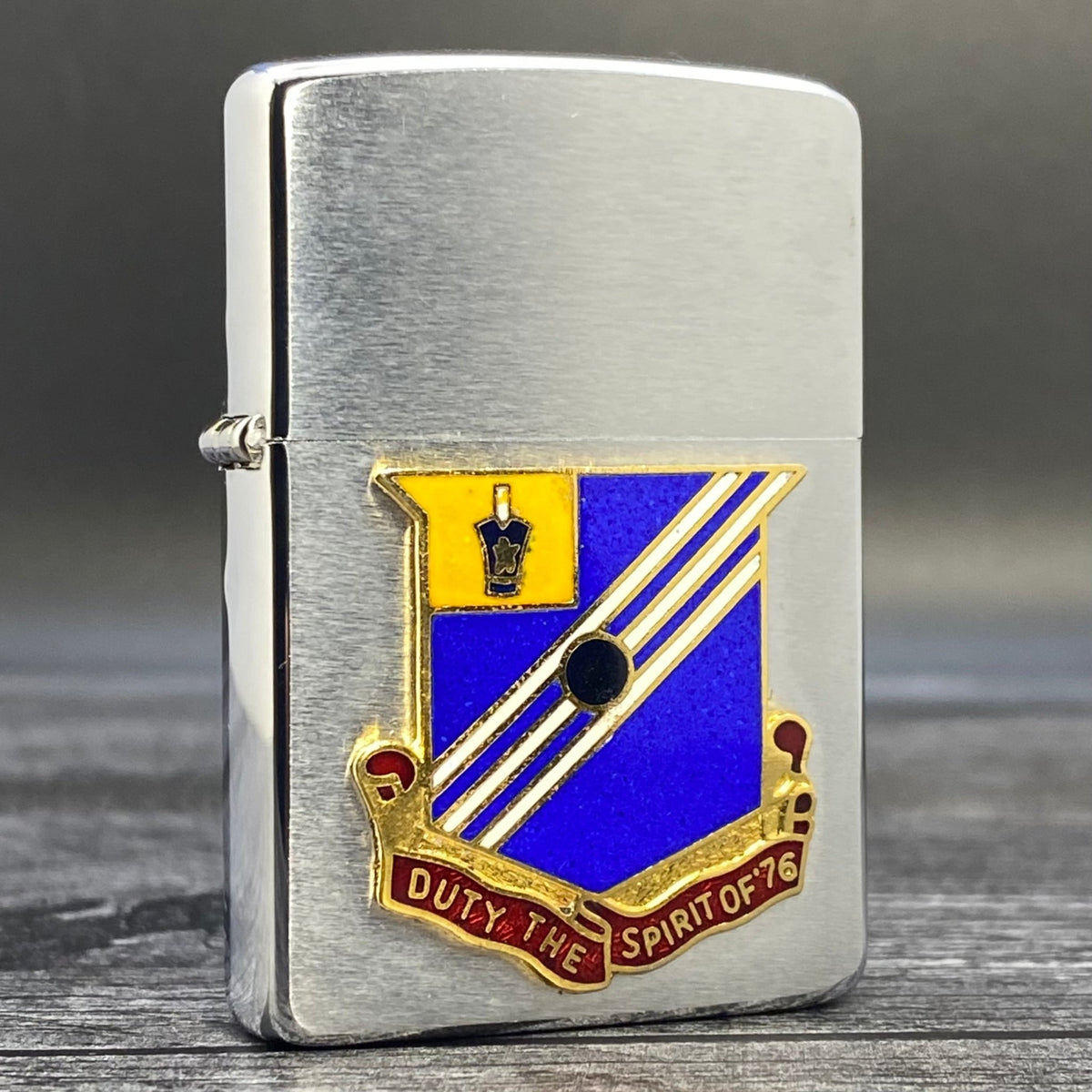 1961 Zippo Lighter - 76th Field Artillery - Brushed Chrome - Riley&#39;s 66 LLC