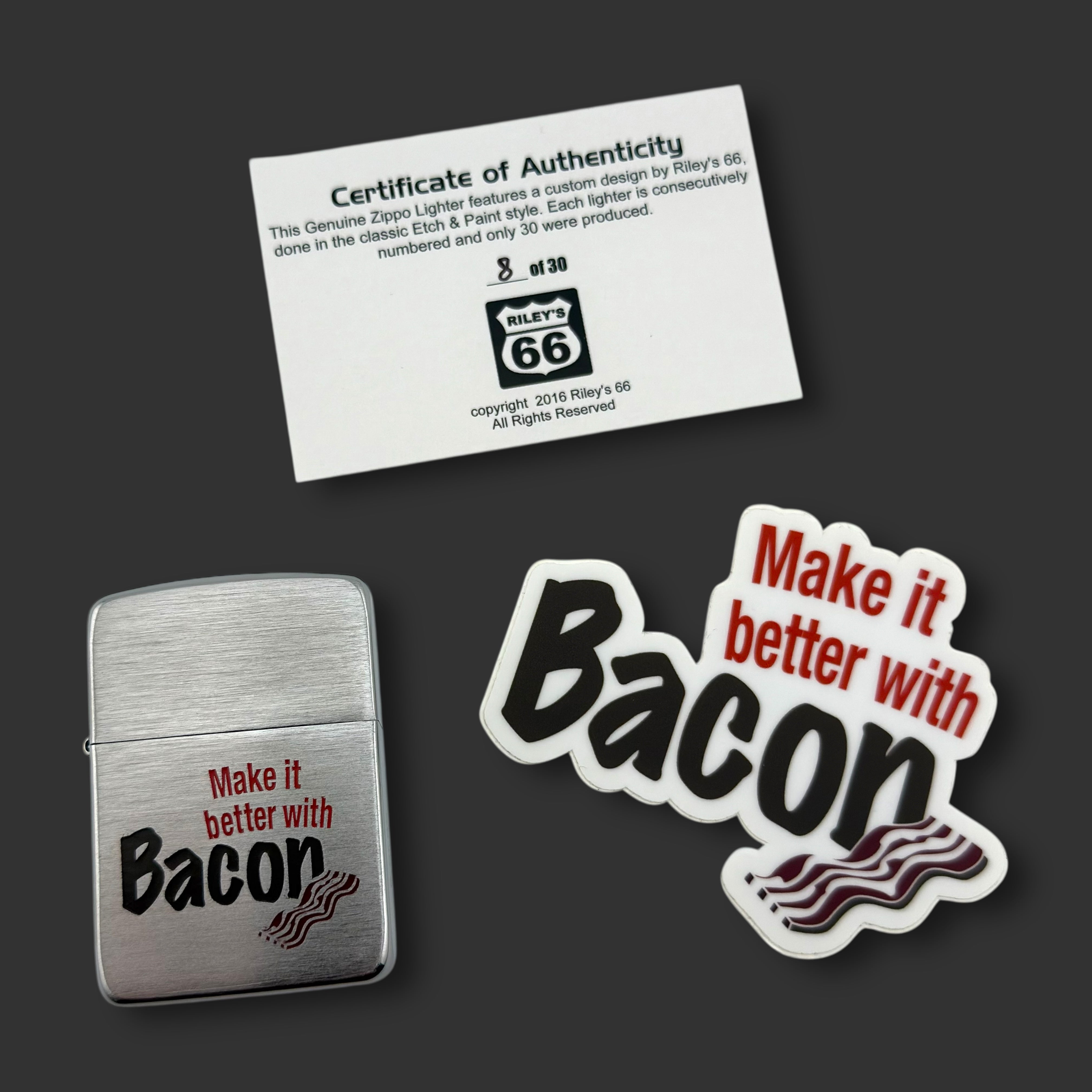 EXCLUSIVE - Riley's 66 Zippo Lighter - Bacon - 8 of 30 - 1941 Replica