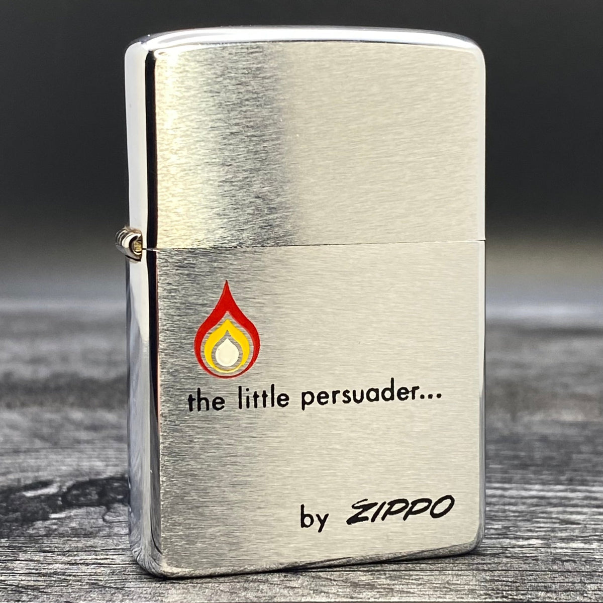 1976 Zippo Lighter - Etch &amp; Paint Little Persuader - Brushed Chrome - Riley&#39;s 66 LLC