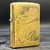 1993 Zippo Lighter - Stegosaurus - Barrett Smythe - High Polish Brass - Riley's 66 LLC