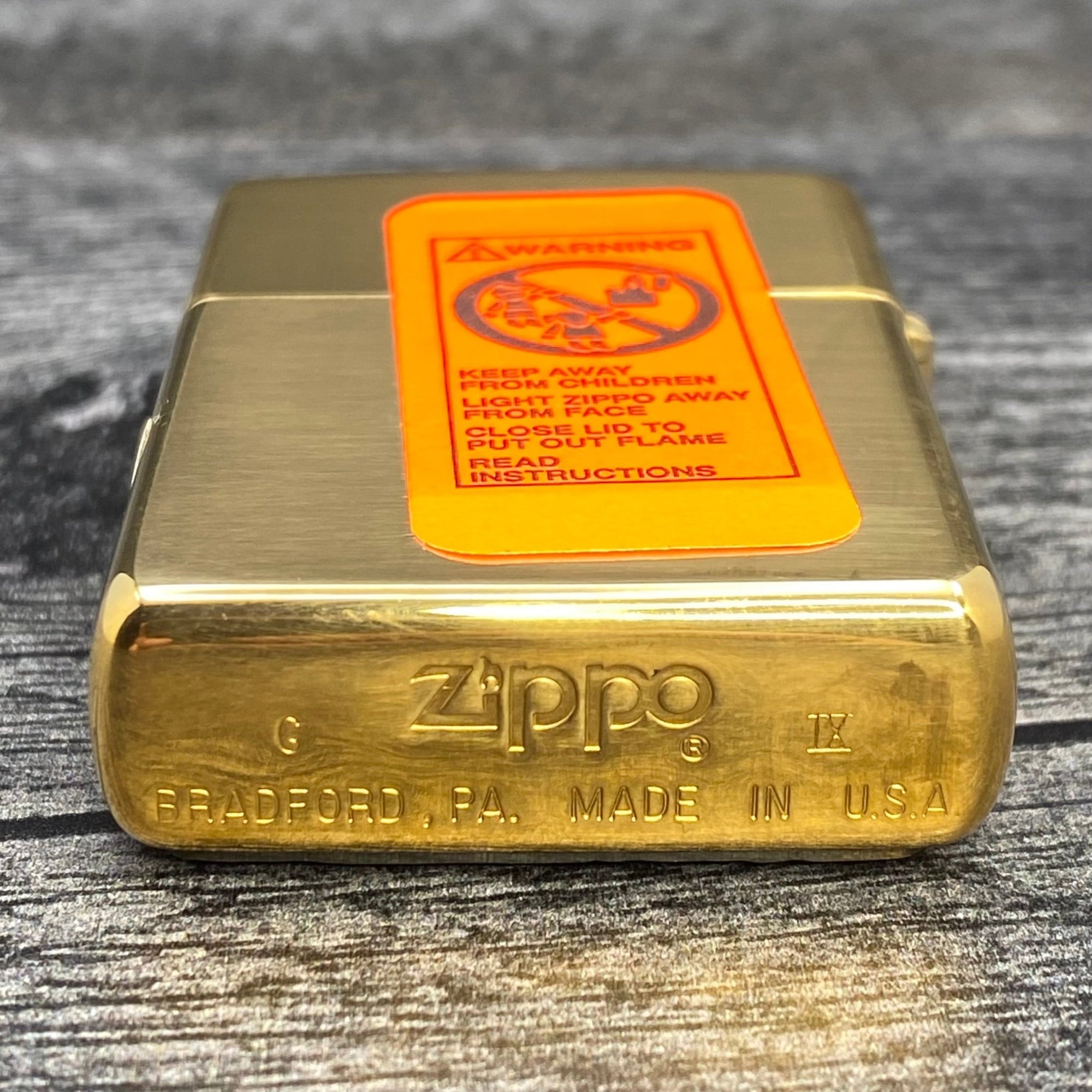 1993 Zippo Lighter - Triceratops - Barrett Smythe - High Polish Brass - Riley's 66 LLC