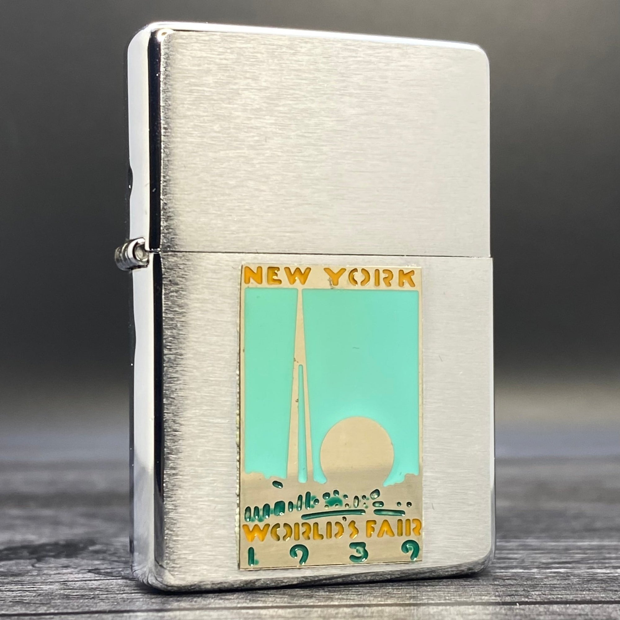 1997 Zippo Lighter - World's Fair Metallique - Brushed Chrome - Riley's 66 LLC