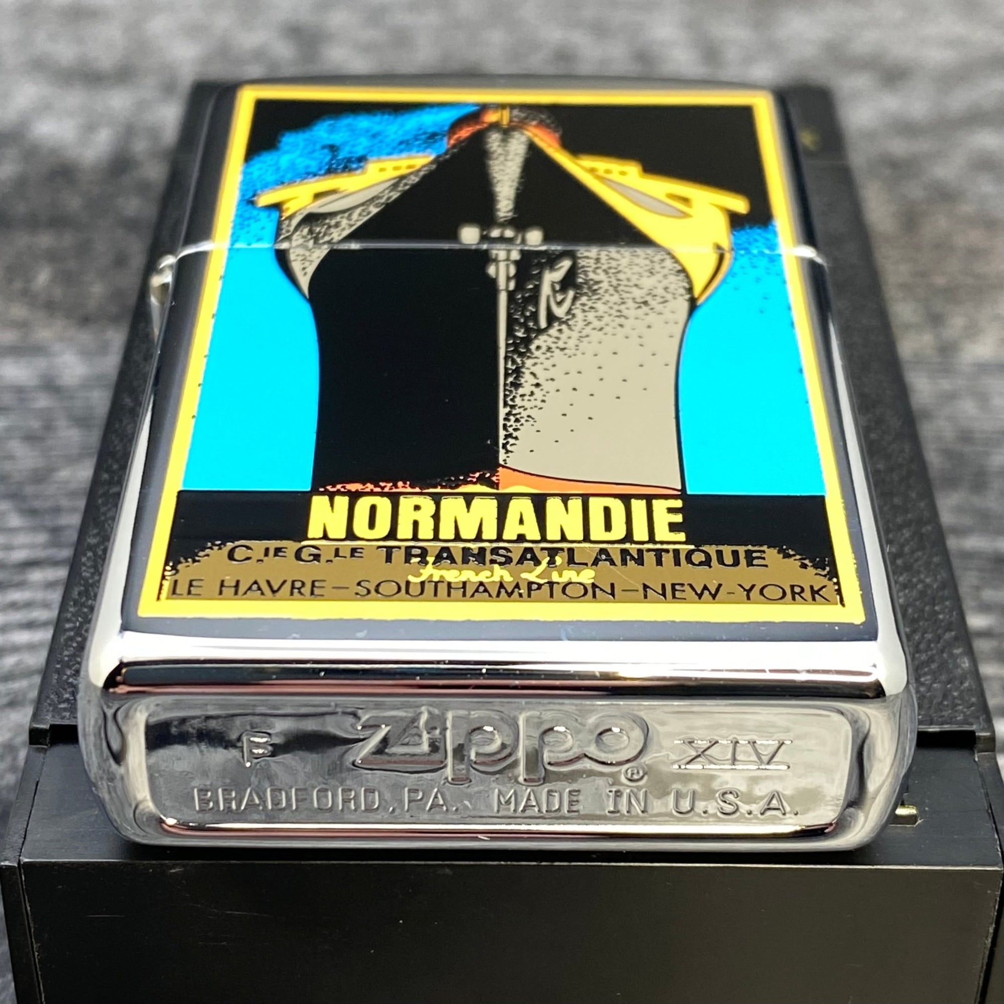 1998 Zippo Lighter - Normandie - High Polish Chrome - Riley's 66 LLC