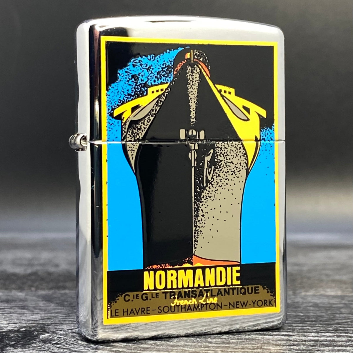 1998 Zippo Lighter - Normandie - High Polish Chrome - Riley&#39;s 66 LLC