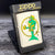 1999 Zippo Lighter - Green Fish - White Matte - Riley's 66 LLC