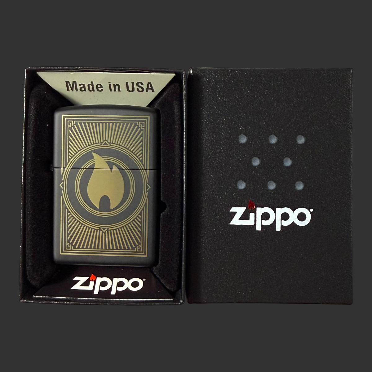 2020 Art Deco Flame Zippo Lighter