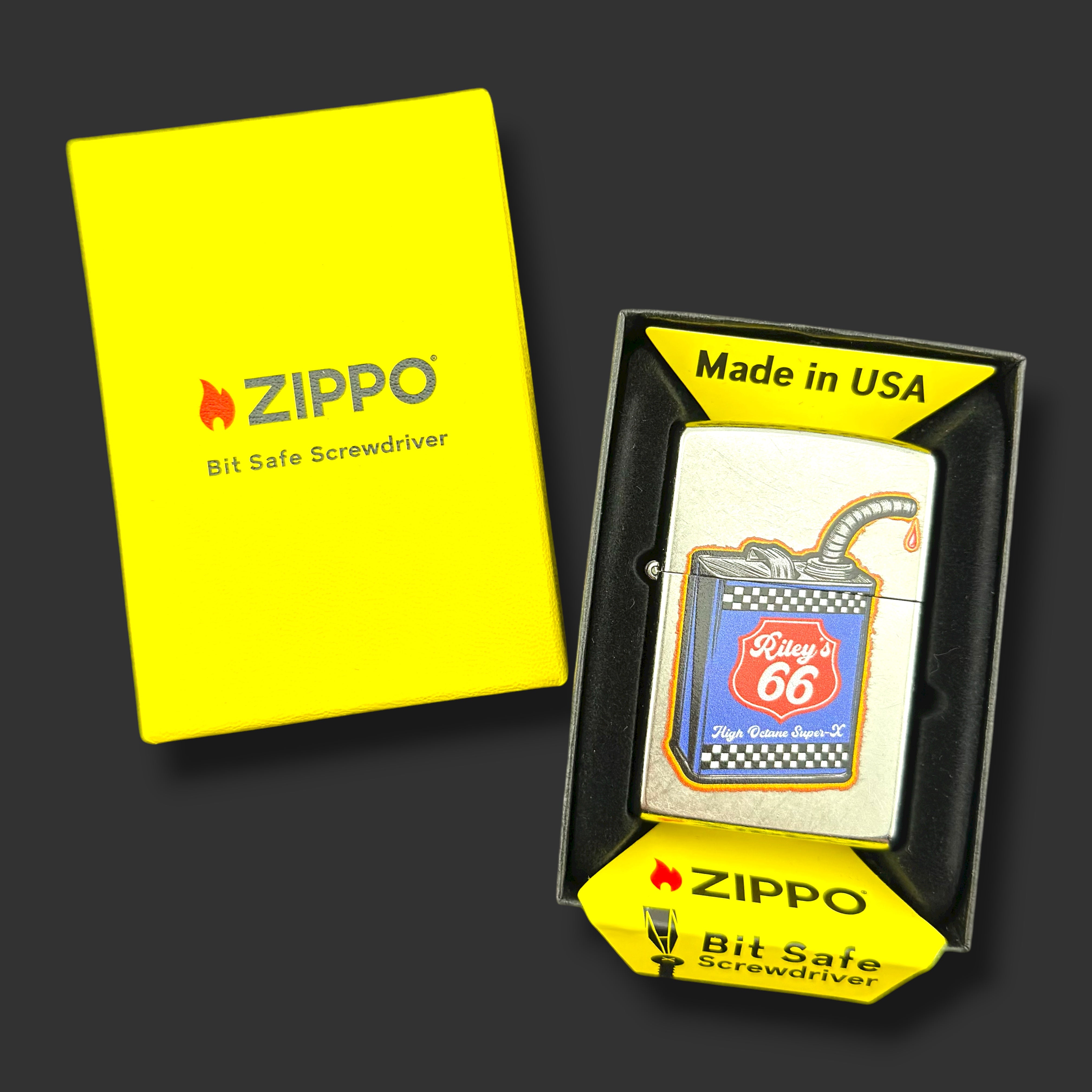 EXCLUSIVE - Riley's 66 Zippo - Gas Can - Bit Safe Insert - Street Chrome™️