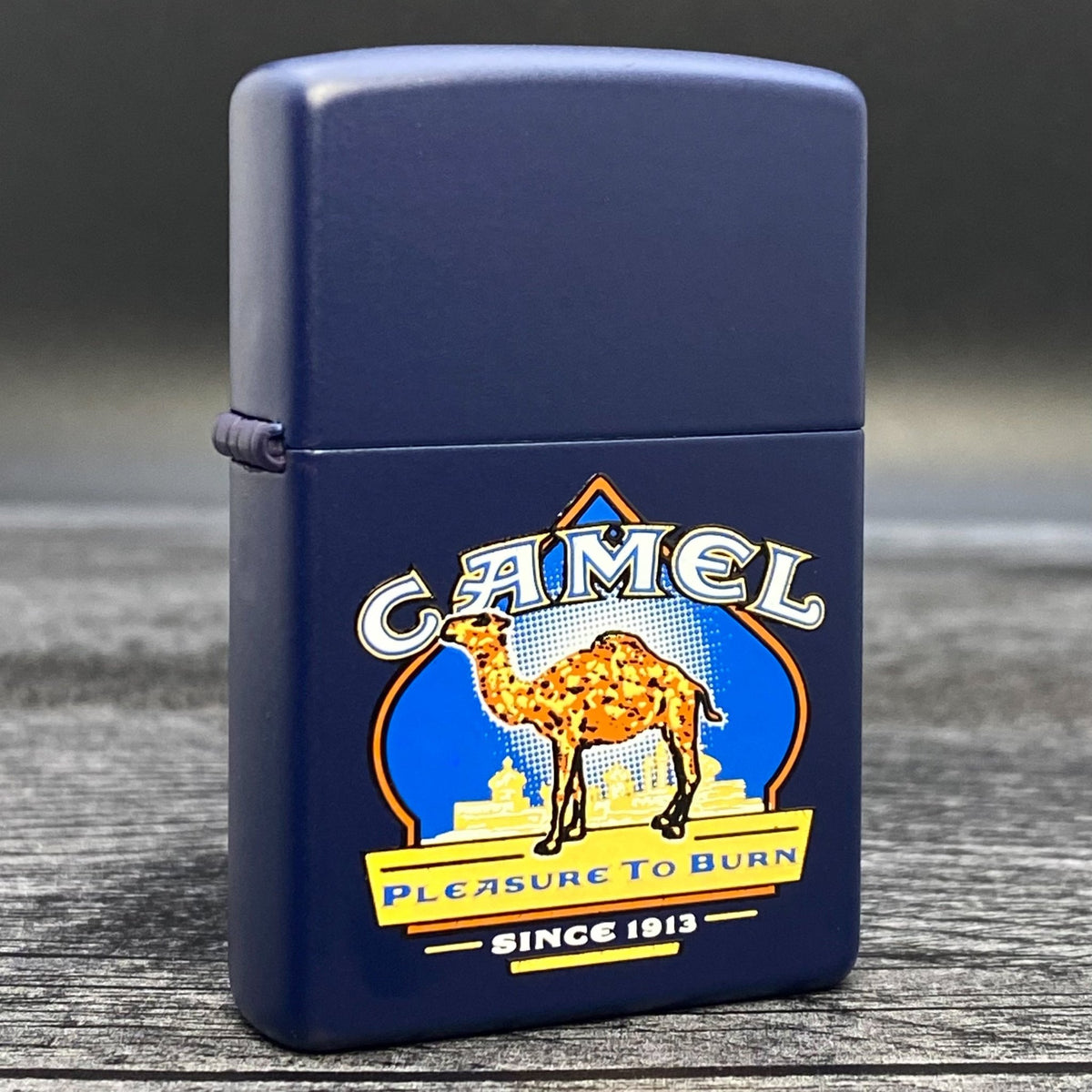 2000 Zippo Lighter - Pleasure to Burn - Navy Matte - Riley&#39;s 66 LLC