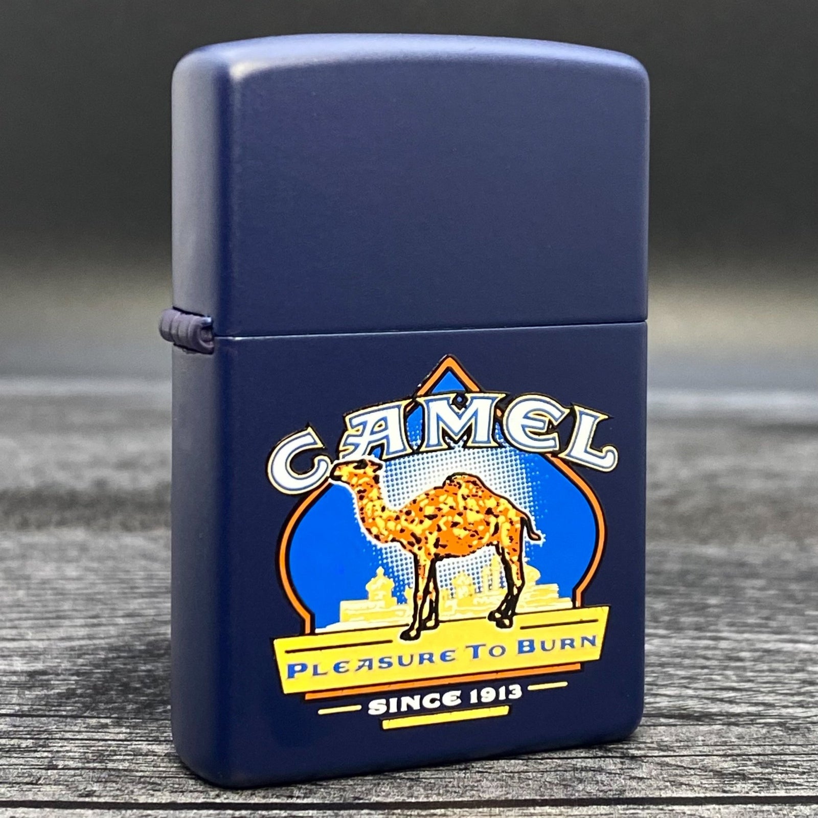 2000 Zippo Lighter - Pleasure to Burn - Navy Matte - Riley's 66 LLC