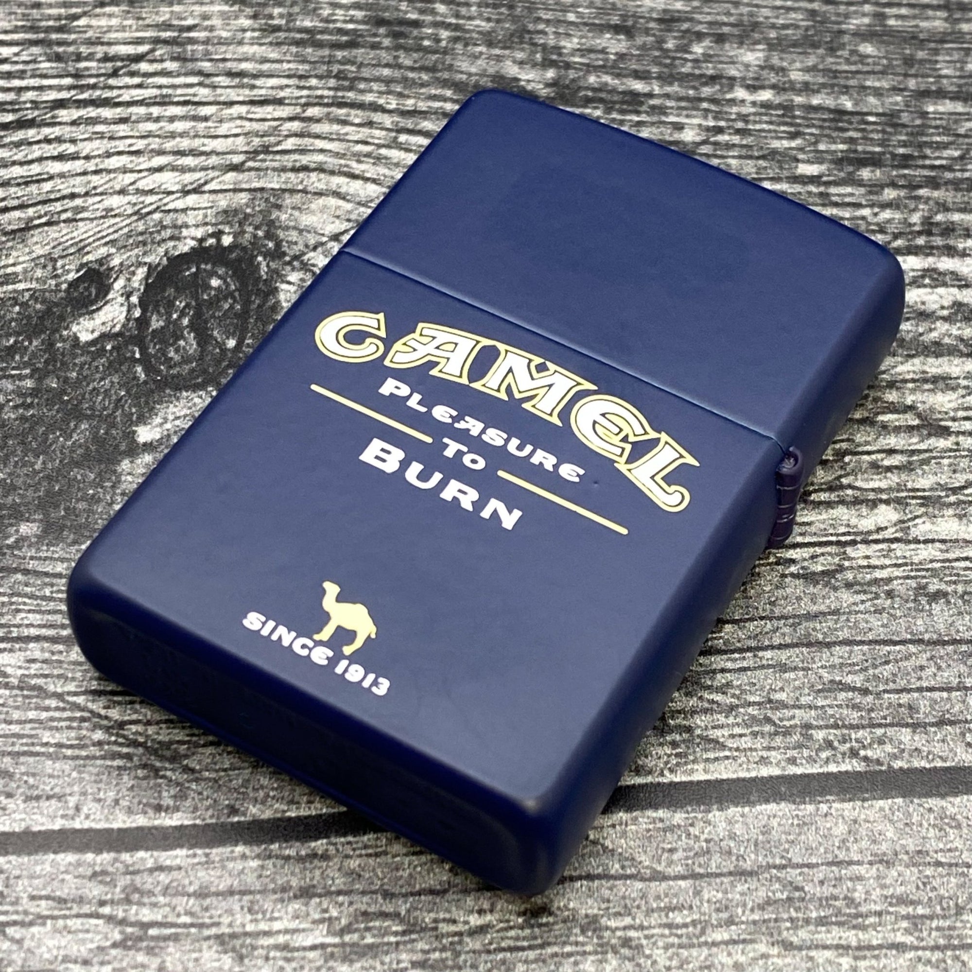 2000 Zippo Lighter - Pleasure to Burn - Navy Matte - Riley's 66 LLC