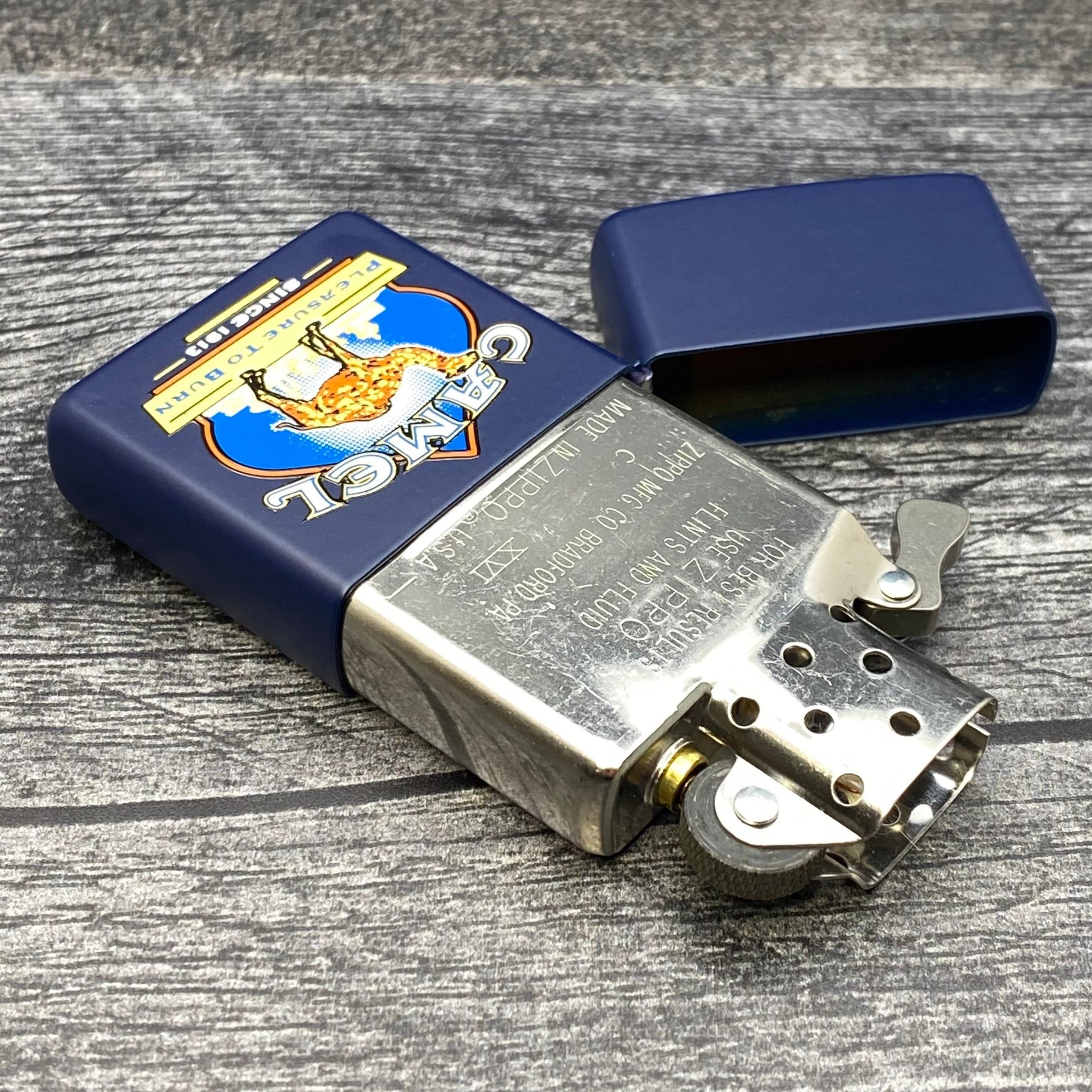 2000 Zippo Lighter - Pleasure to Burn - Navy Matte - Riley's 66 LLC