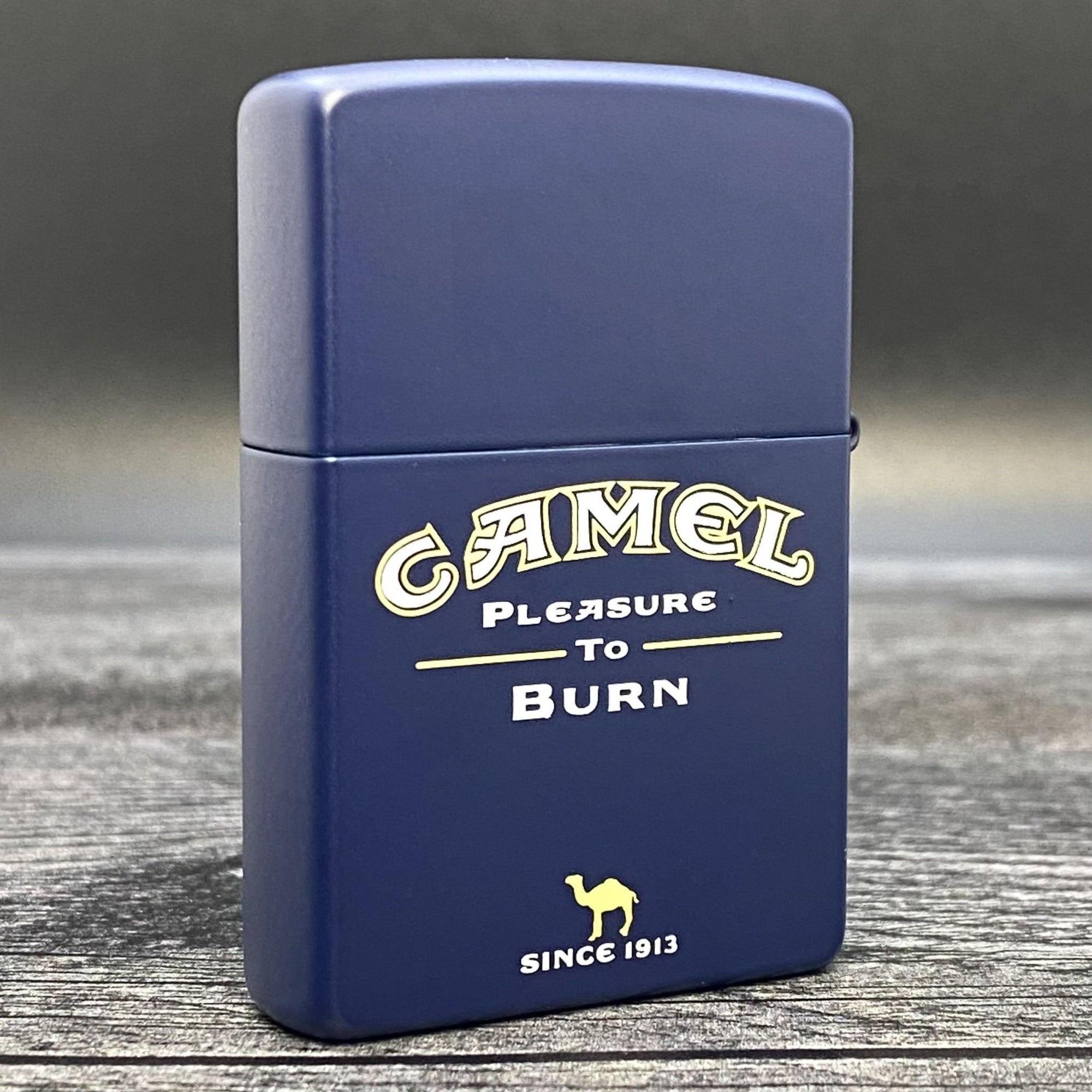 2000 Zippo Lighter - Pleasure to Burn - Navy Matte - Riley's 66 LLC