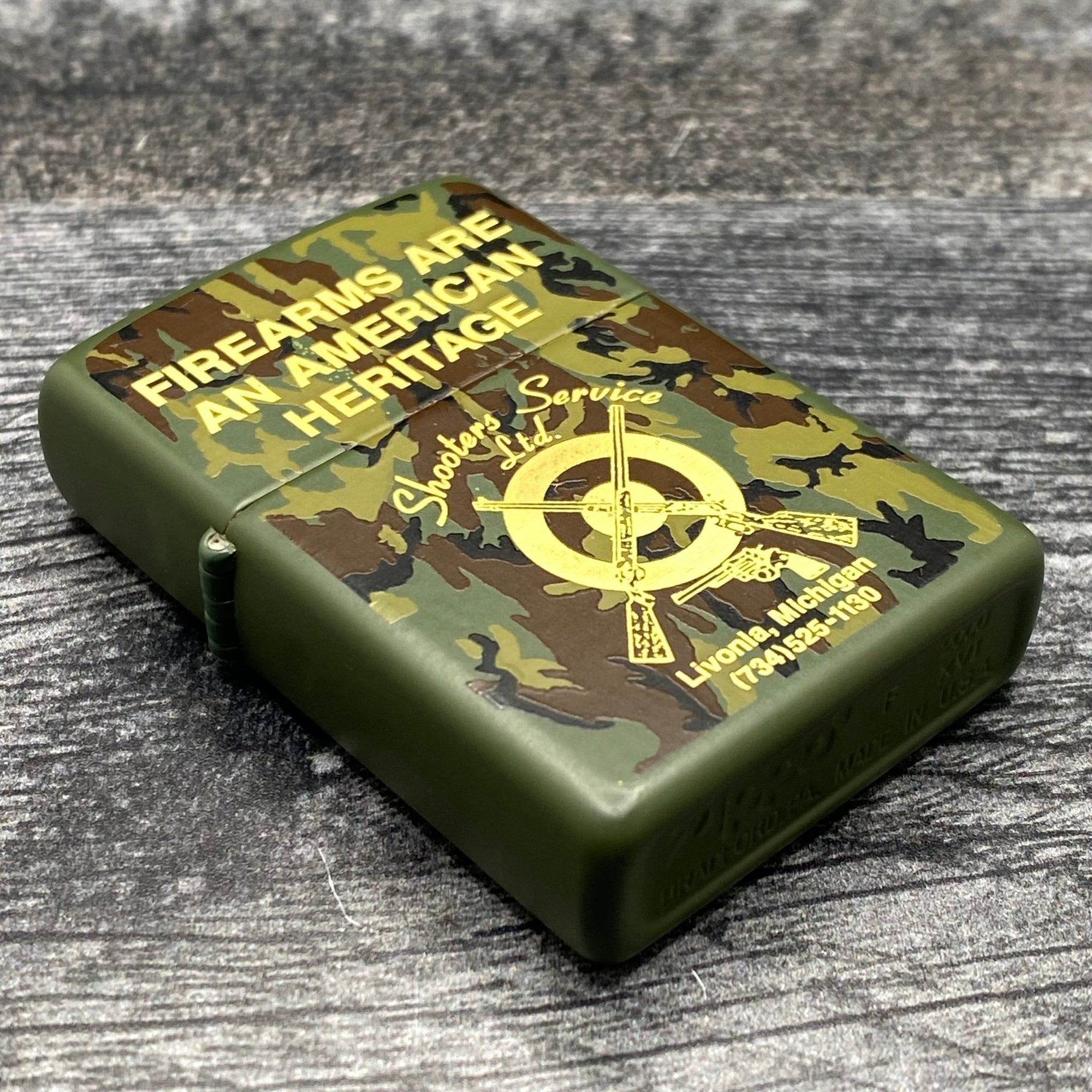 2000 Zippo Lighter - Shooters Service LTD - Camouflage - Riley's 66 LLC
