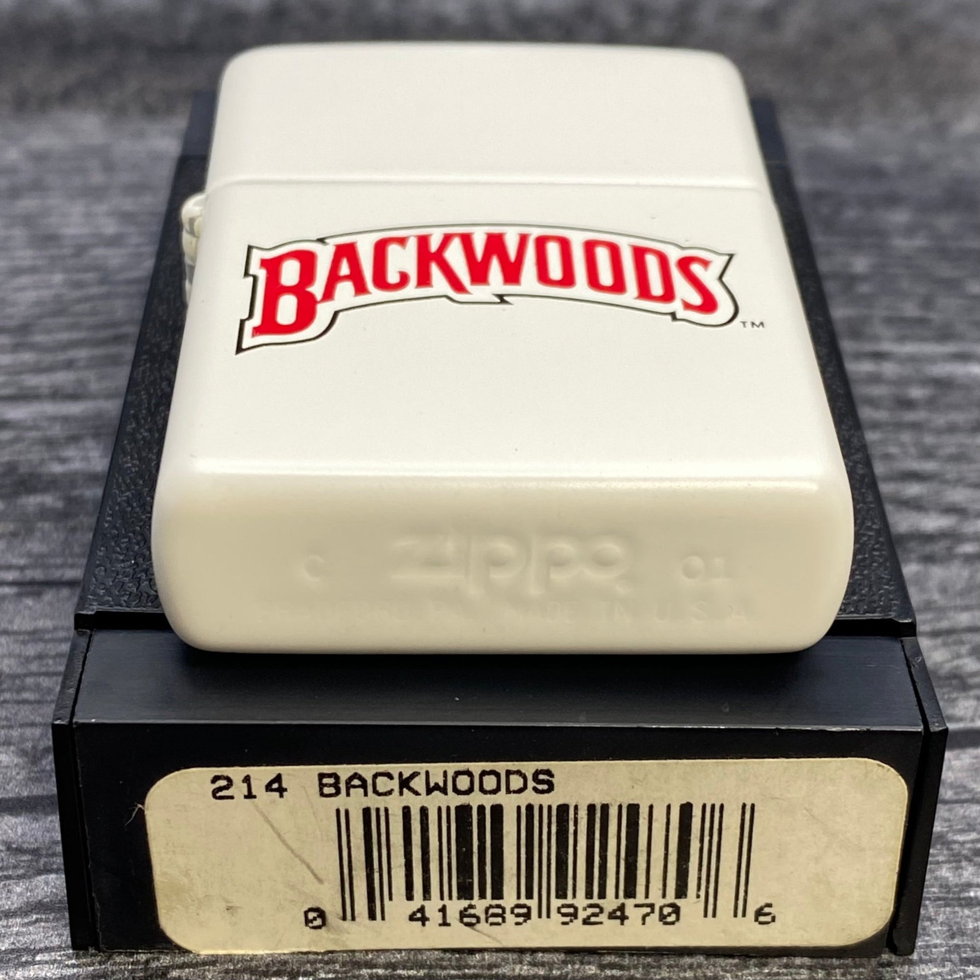 2001 Zippo Lighter - Backwoods - White Matte - Riley's 66 LLC