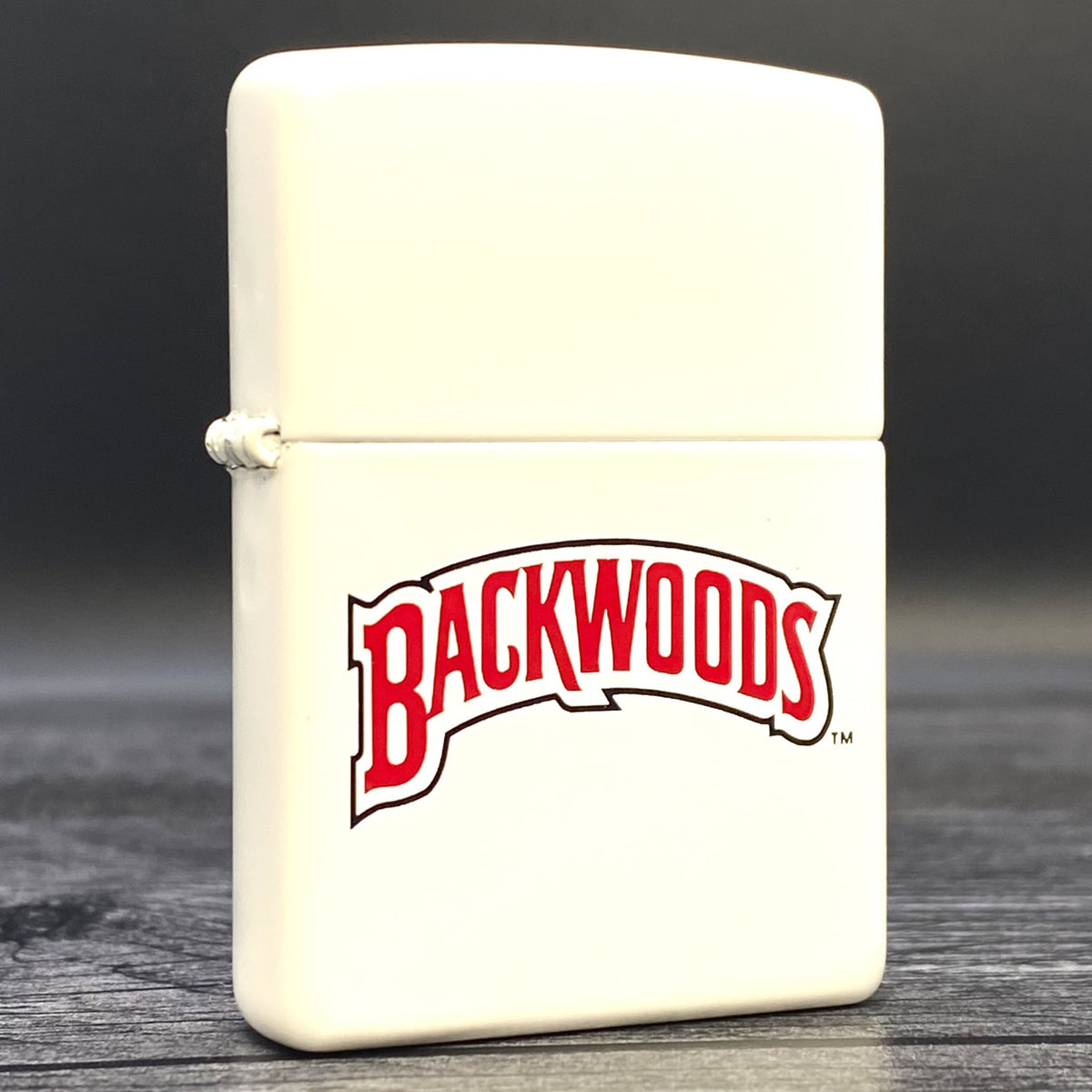 2001 Zippo Lighter - Backwoods - White Matte - Riley&#39;s 66 LLC